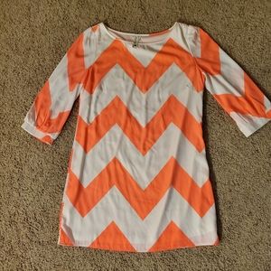 Pink Owl Chevron Dress